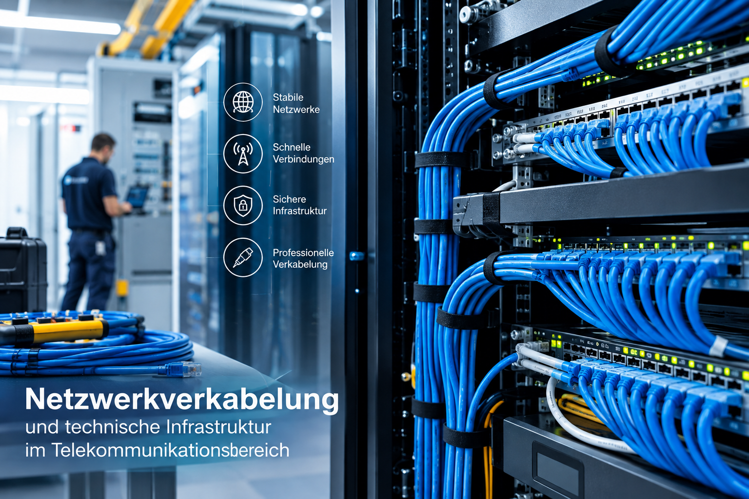 Netzwerkverkabelung und technische Infrastruktur im Telekommunikationsbereich